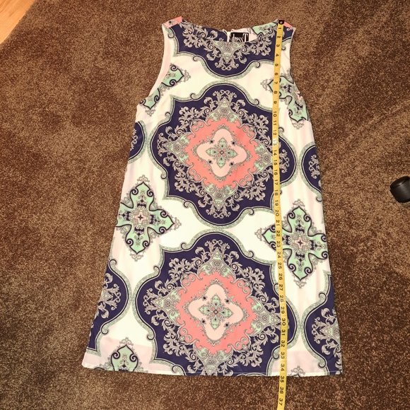 Dress T Paisley Print Sleeveless Shift Dress Size 10 - Picture 5 of 8